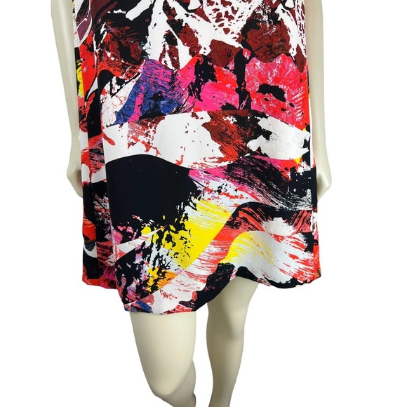 KENZO Sleeveless Abstract Mini Dress 38 S Mineral Print Soft Crepe Art to Wear - Picture 6 of 12